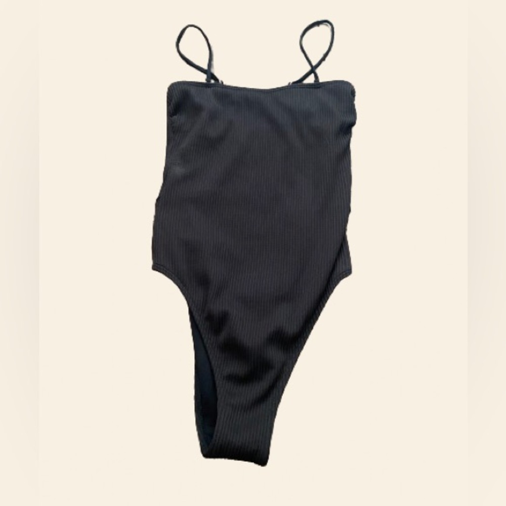 Abercrombie & Fitch Black Ribbed Bodysuit Womens Size XS
